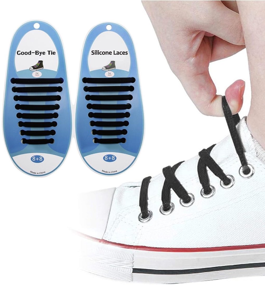Solidchoice - 2 Paar Silicium Veters zonder Knoop voor Kinderen en Volwassenen