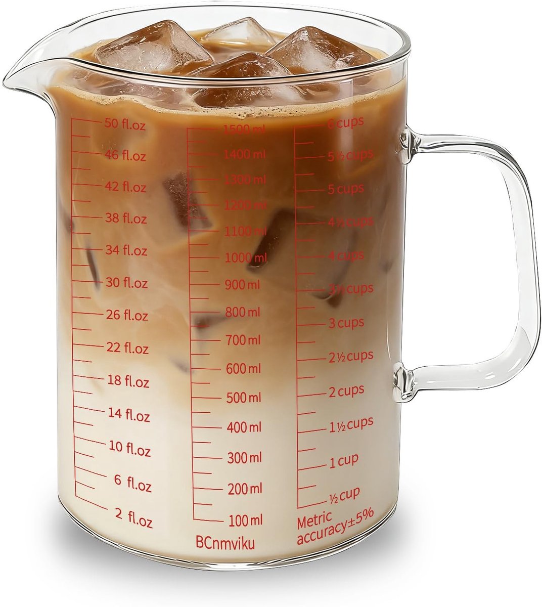 Solidchoice - Borosilicaat Glas Maatbeker 1500 ml voor Koken en Bakken