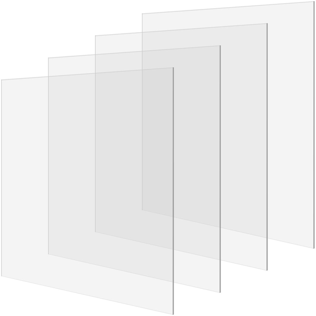Solidchoice - Set van 4 Acryl Glasplaten 30 x 30 cm