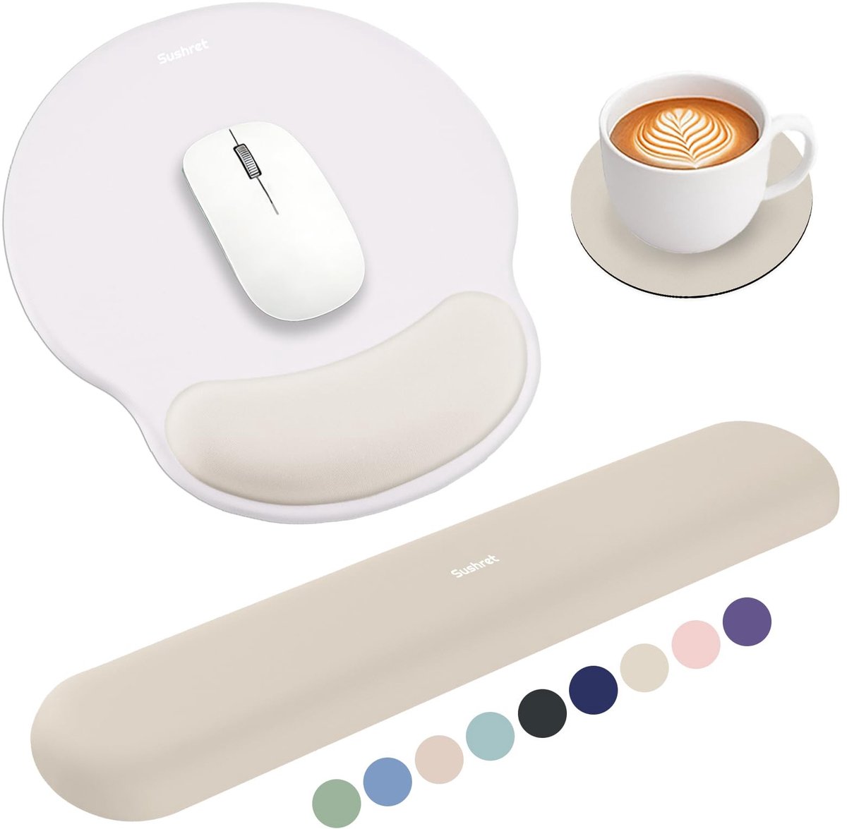 Solidchoice - 3-in-1 Ergonomische Polssteunset voor Muismat en Toetsenbord