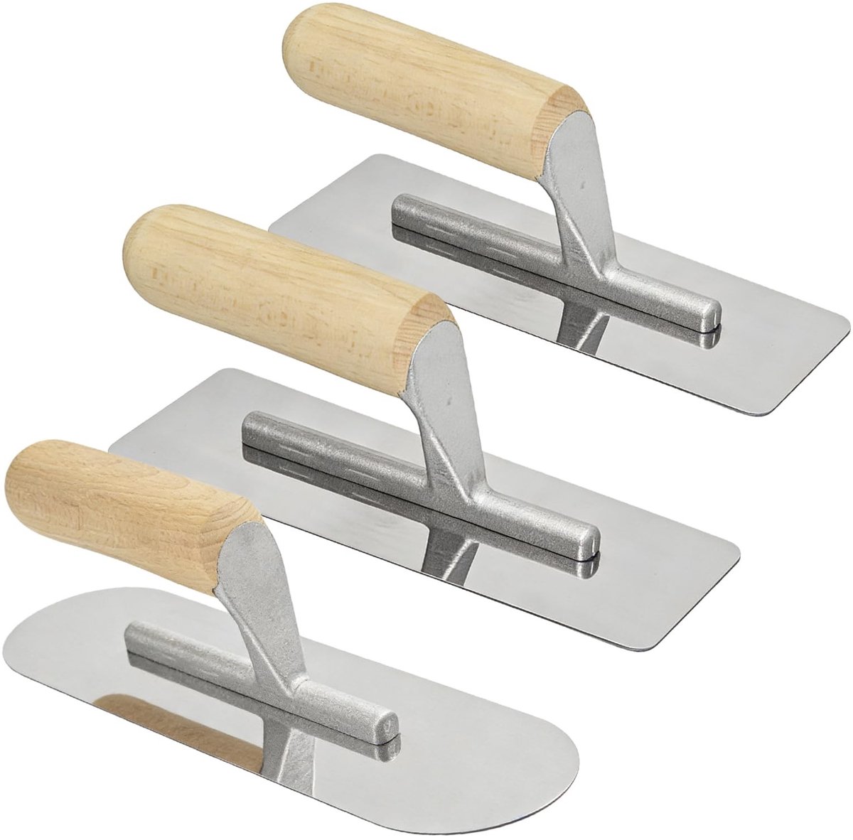 Solidchoice - Set van 3 Stuken Stucateur Trowels met Houten Handvat