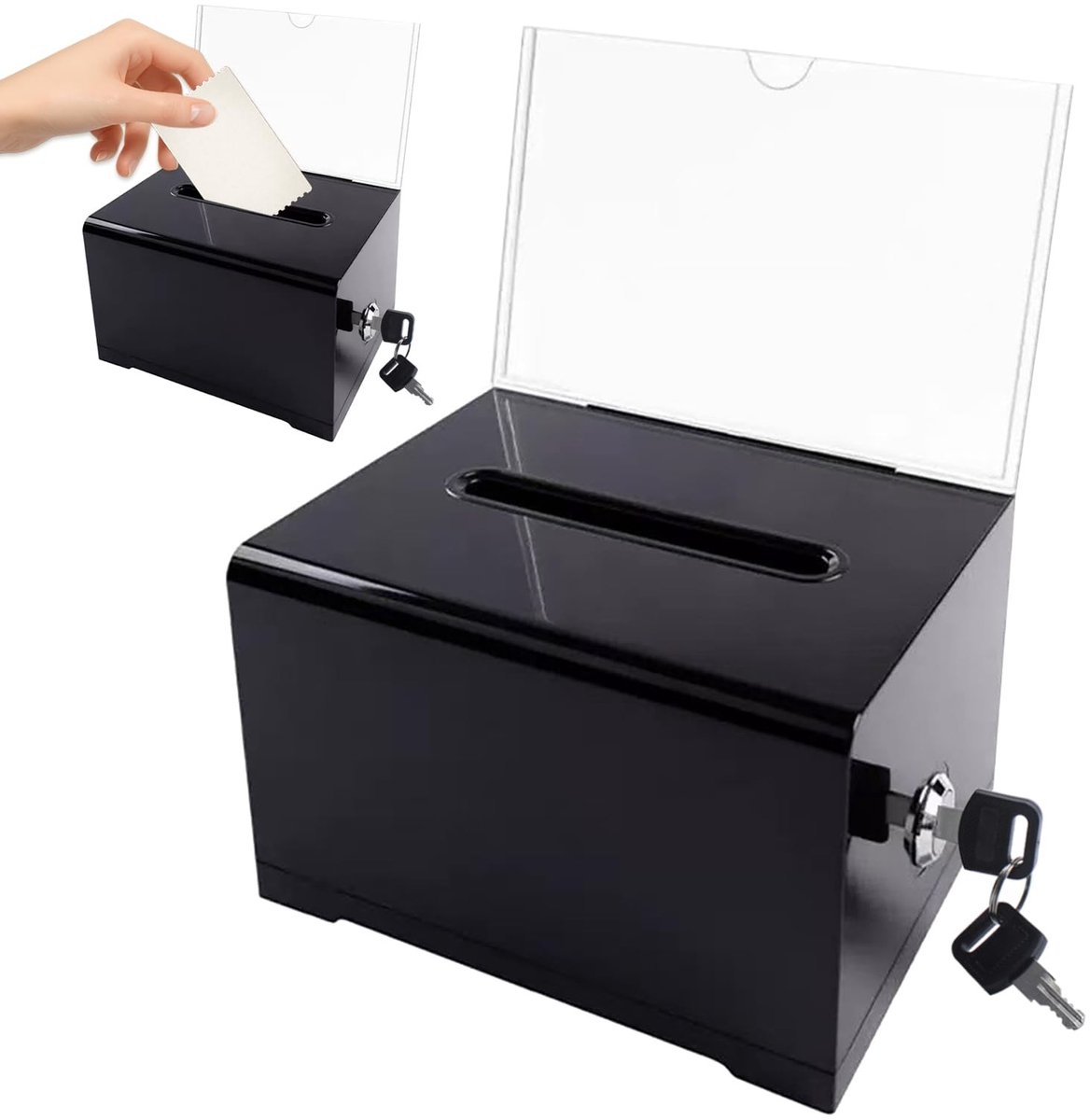 Solidchoice - Lockable Acrylic Dispenser Box voor Business Cards en Suggesties (Zwart)