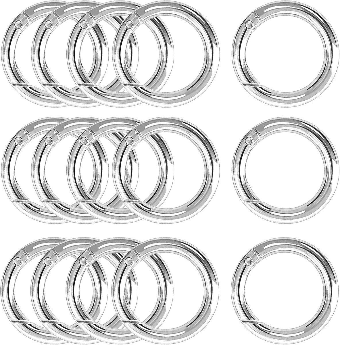 Ronde Karabijnhaken - Zilver - 39 mm - Zinklegering - Voor Handwerk en Tassen