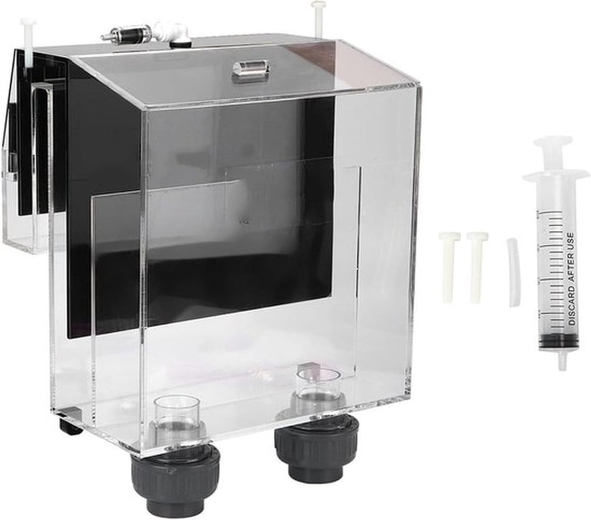 Overloopbox voor visaquaria met sifon en zelfstarter - efficiënte aquariumverzorging in hoogwaardig design met LED-verlichting