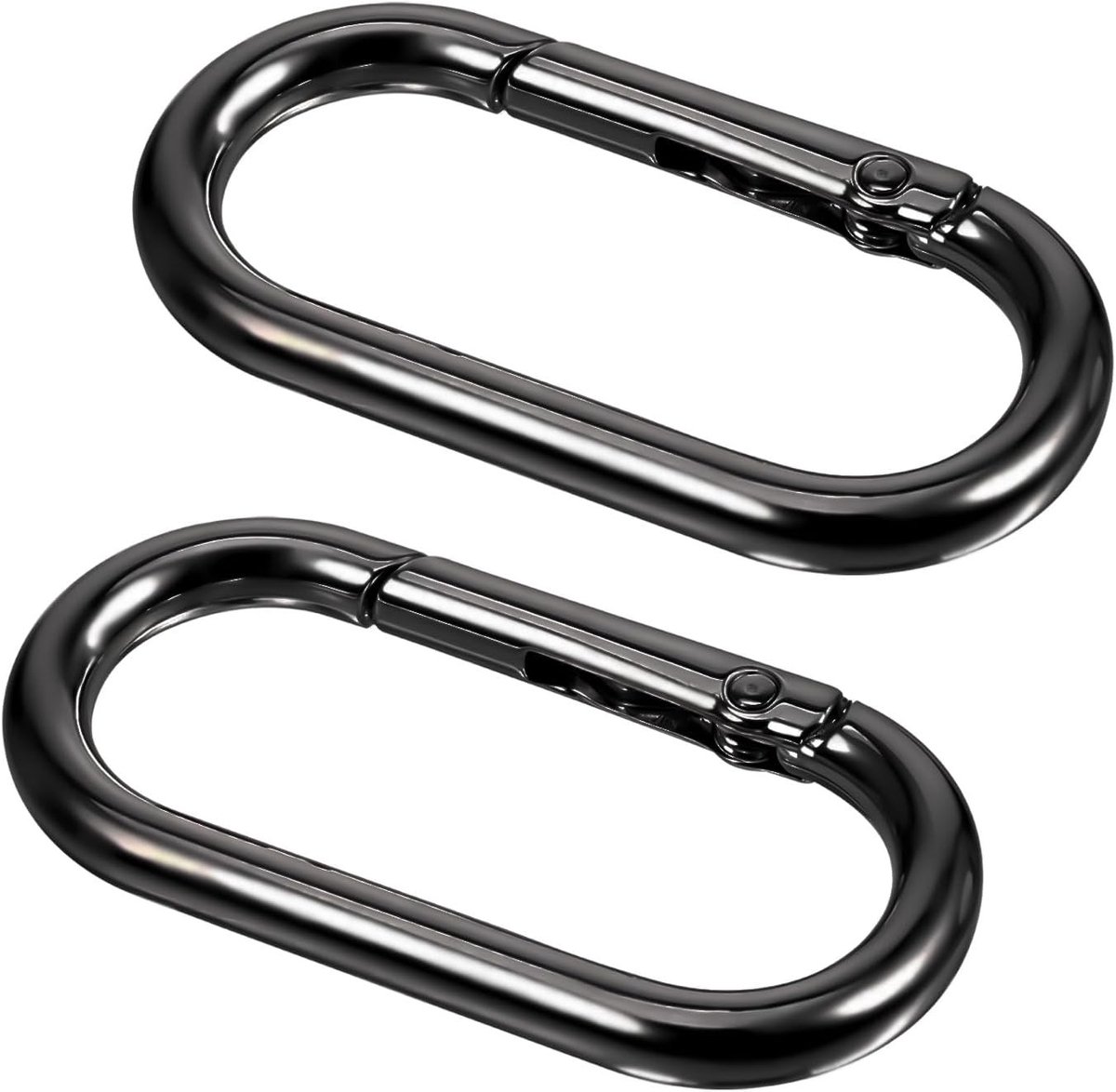 Ovale Karabijnhaak - Zwart - 1,96 x 0,98 cm - Metalen Sleutelhanger voor Doe-het-zelf Toepassingen