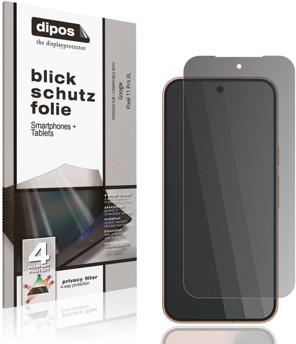 dipos – Matte Privacy Screenprotector geschikt voor Google Pixel 11 Pro XL | Anti-Spy Beschermfolie
