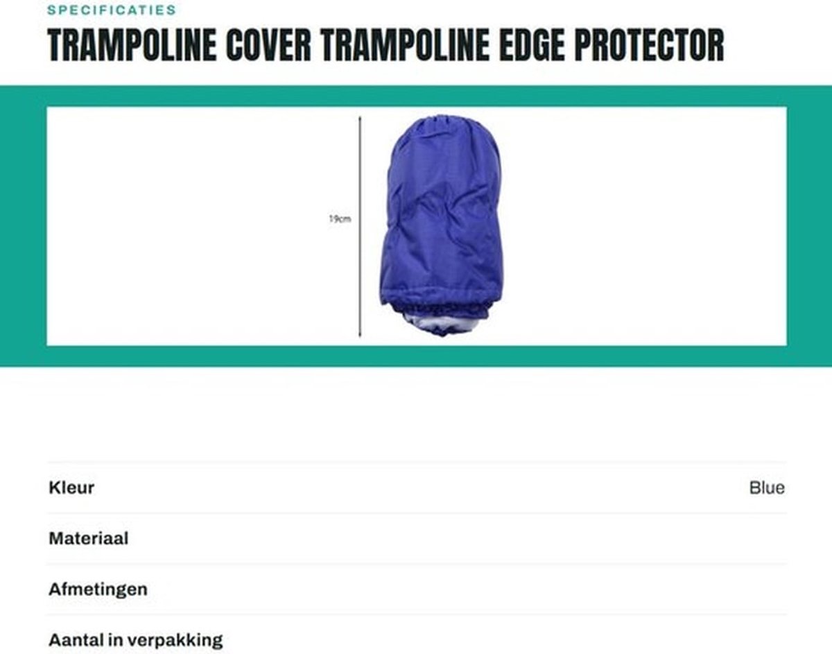 Trampoline Cover UV-bestendig - Trampoline Hoes - Veerafdekking - Oxford-doek - Schuim - Waterdicht - Trampoline Pad