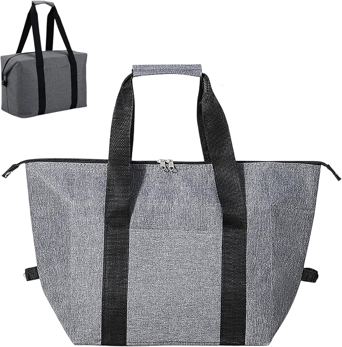 Opvouwbare Koeltas - Grijs - 20 liter - Isolerende Tas voor Picknick en Camping - Voor Dames en Heren