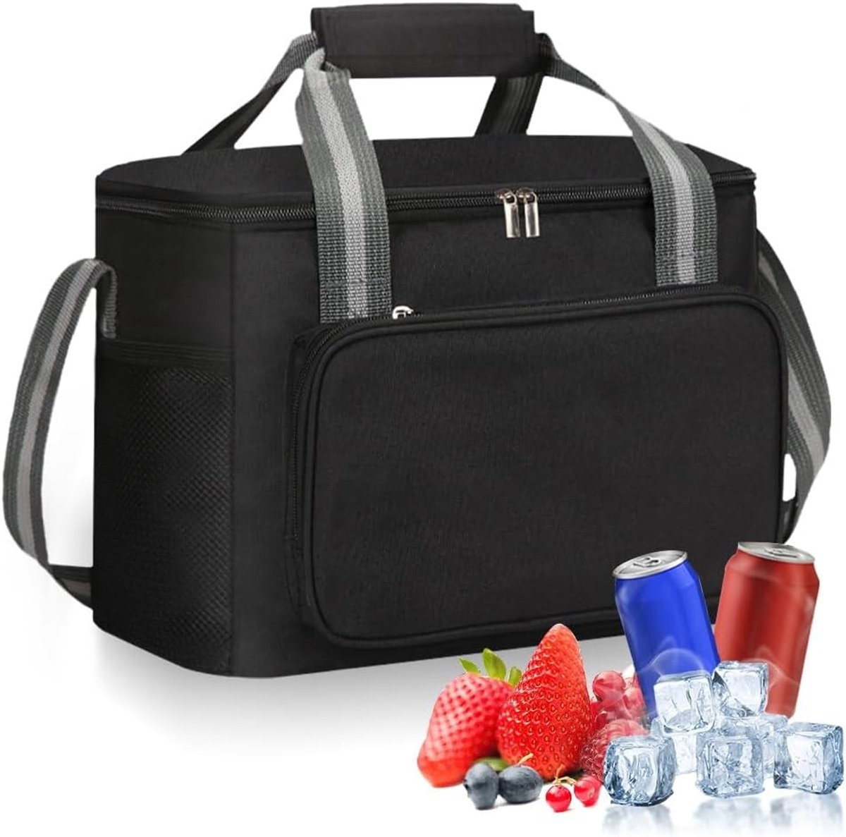 Koeltas - Zwart - 31 x 19 x 23 cm - Waterdichte Opvouwbare Koeltas - Voor Heren en Dames