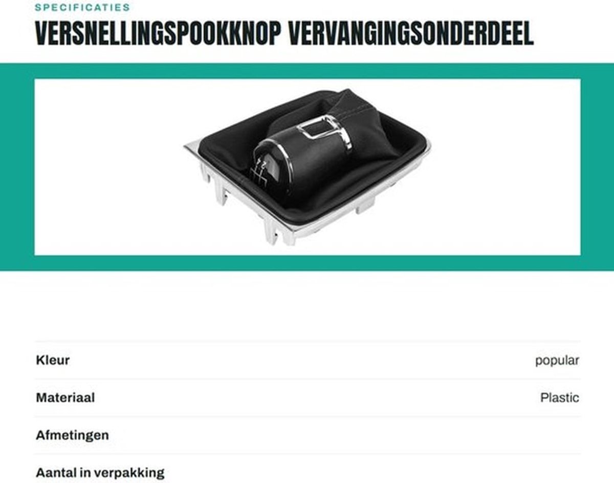 Versnellingspook Hoes - Pookknop - Versnellingspook Knop - Universeel - Faux Leer - Ergonomisch Ontwerp - Versnellingsknop