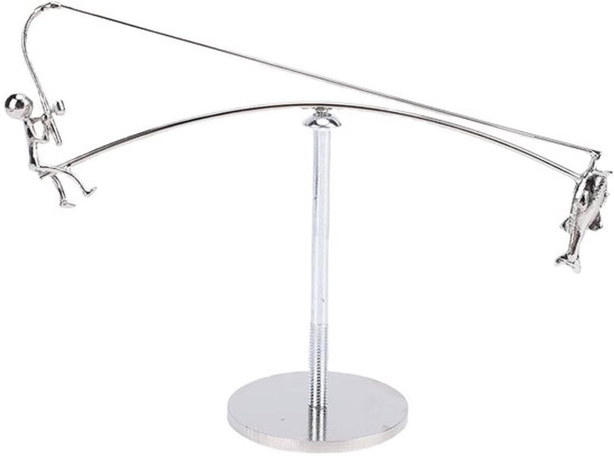 Visserssculptuur - Metalen Decoratie - Handgemaakt Kunstornament - Dynamische Beweging - Decoratie Woonkamer - Compacte Maat