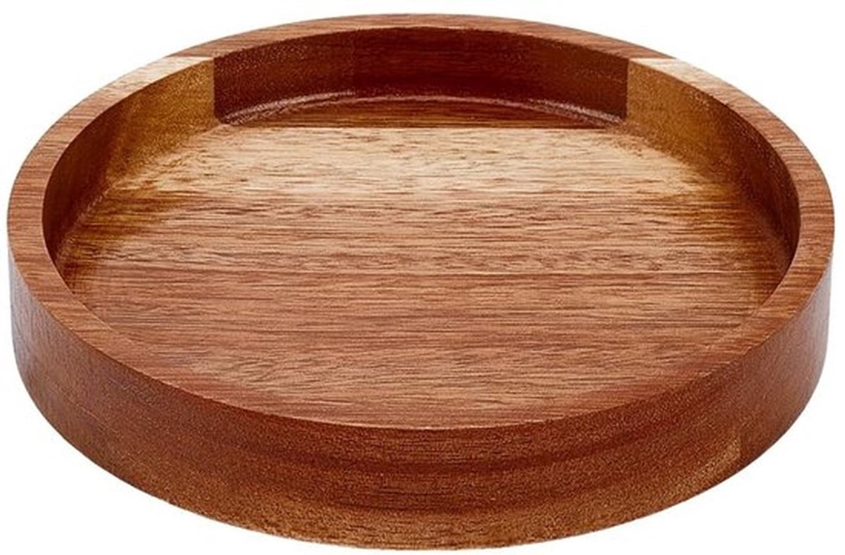 Dienblad Rond 15cm - Acacia Houten Schaal - Serveerblad Antislip - Decoratieve Schotel - Hoogwaardig Vakmanschap - Duurzaam en Niet-poreus - Serveerschaal