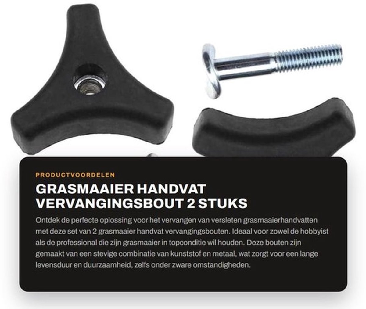Grasmaaier Handvat Vervangingsset - 2x Moeren/Bouten - 8mm Draad - Lichtgewicht/Stevig - Duurzaam/Antiroest - Moeren En Bouten