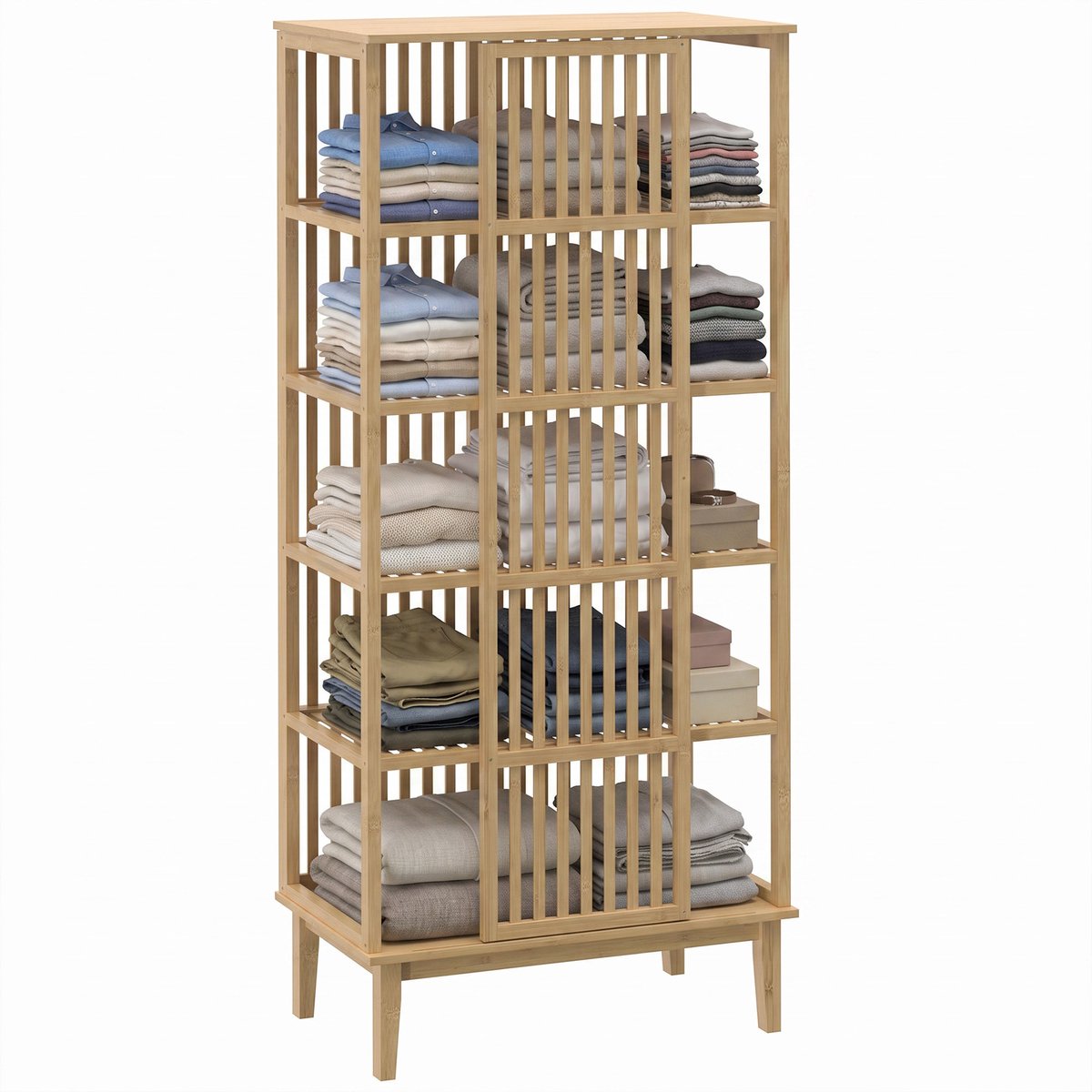 HOMCOM-Kledingkast-Spaanplaat-120x40x128cm-Grijs