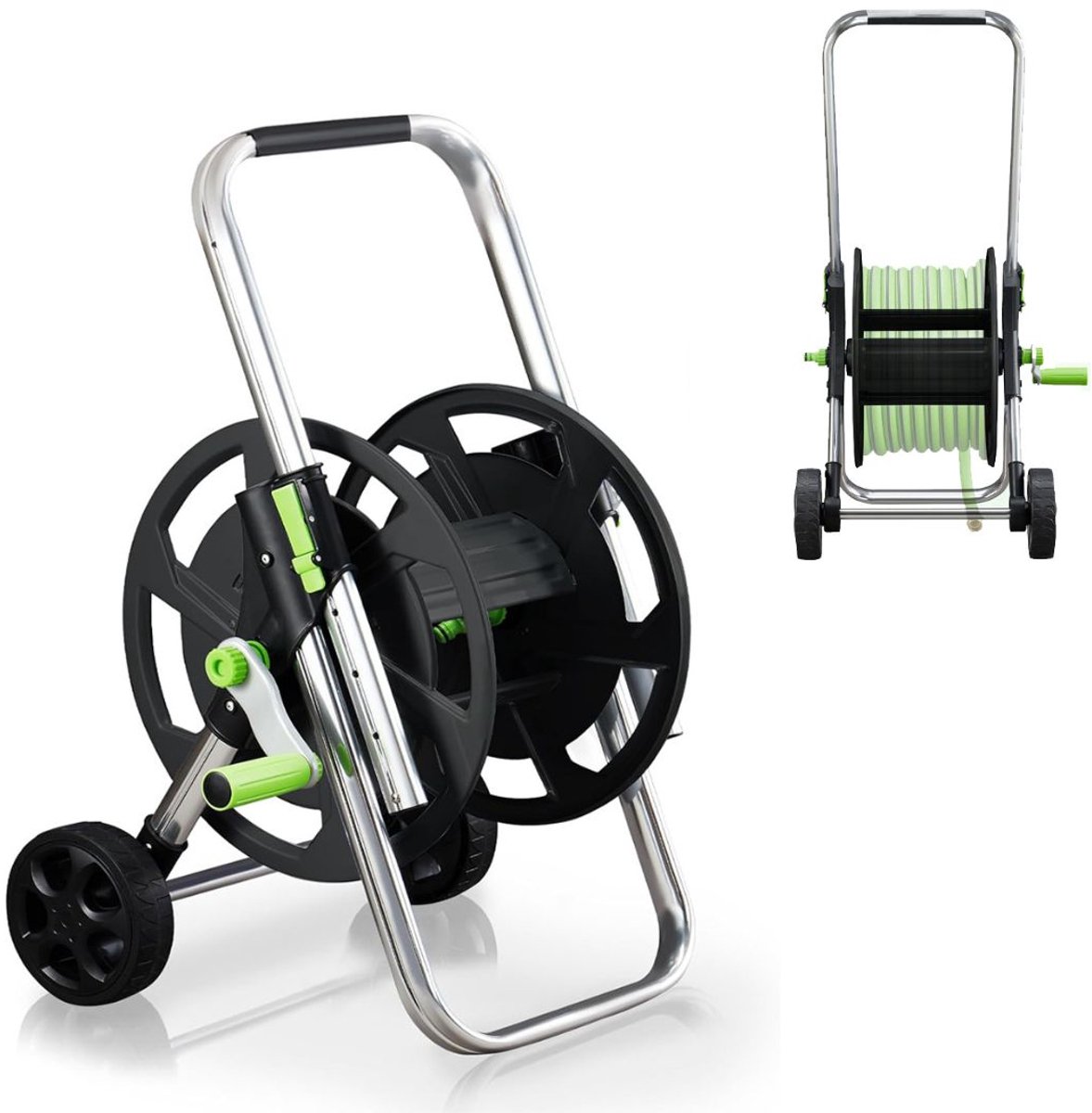 Zavio® Tuinslangtrommel - Slanghaspel - Tuinonderhoud - Zwart