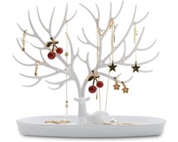 Sieradenstandaard Herten Gewei - Decoratieve Boom voor Kettingen en Armbanden - Witte Sieraden Organizer met Antler Ontwerp - Ideaal Cadeau voor Vrouwen