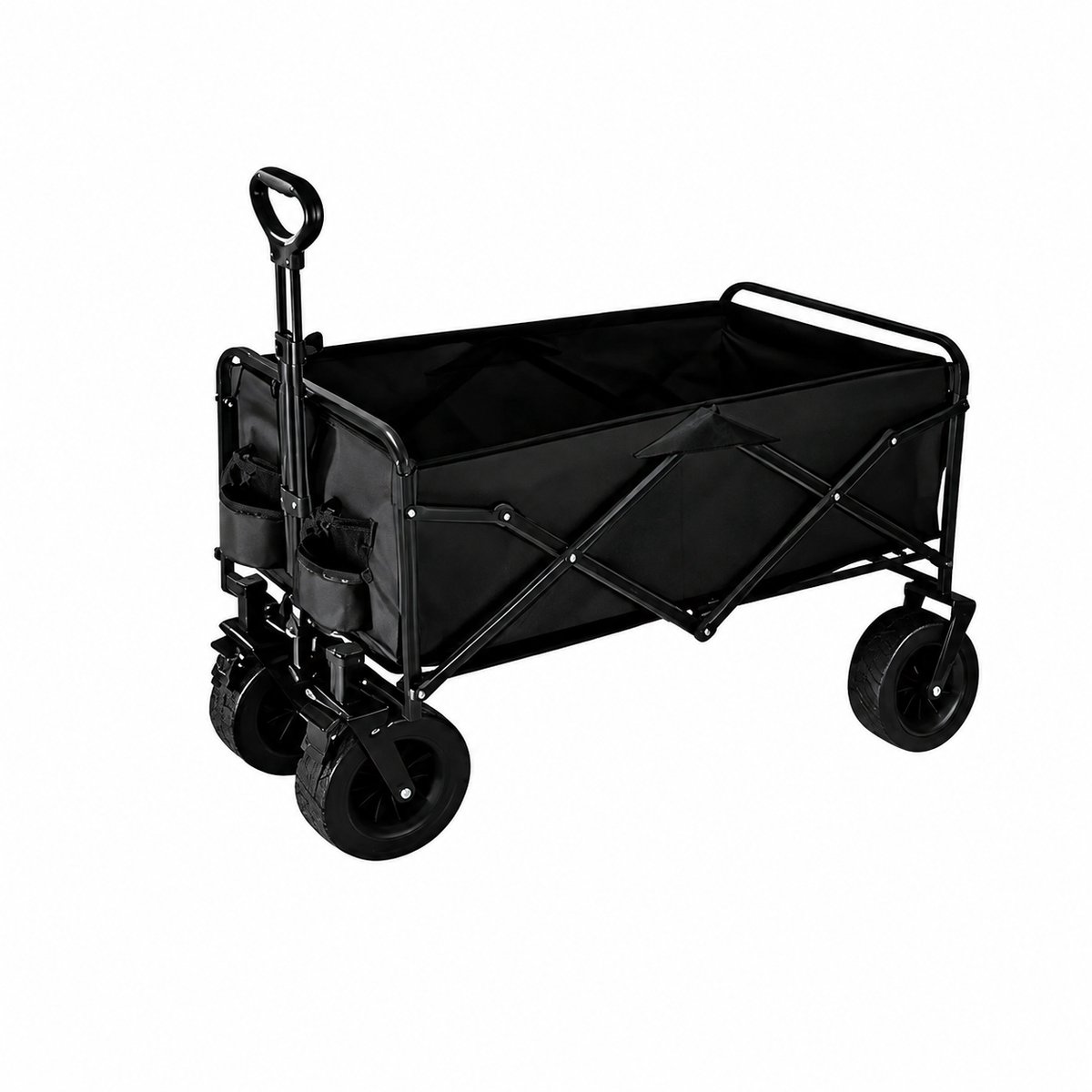 DeltaMerch Bolderkar XL - Opvouwbaar - 180KG Draagkracht - Draaibare Wielen - 95 x 57 x 96 CM - Verstelbaar - Zwart