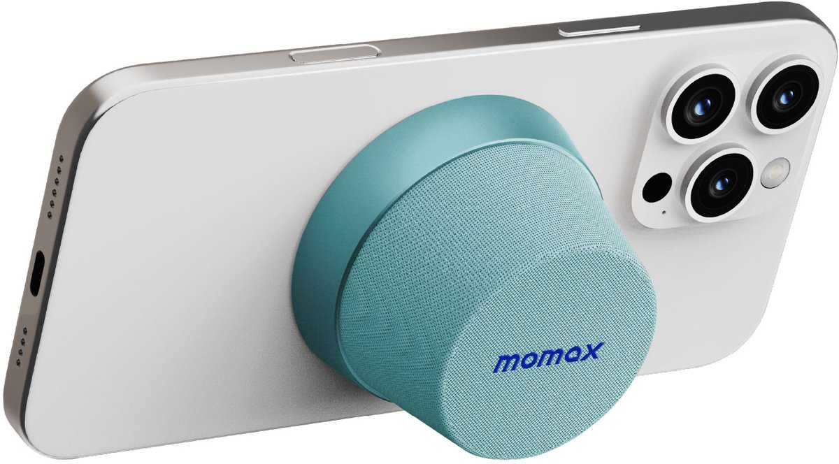 MOMAX 1-Vibe Go Magnetische Bluetooth Speaker – Draagbaar, TWS, IPX6 en 12 uur Accuduur – Mint