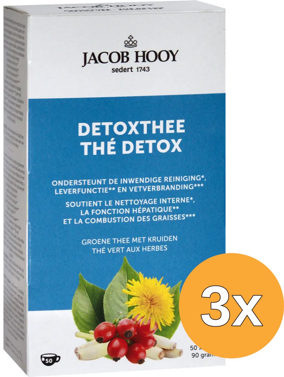 3x Jacob Hooy Detox Theezakjes (50 stuks)