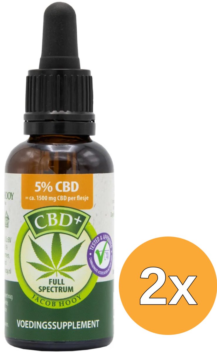 2x Jacob Hooy CBD Plus Olie 5% (30 ml)