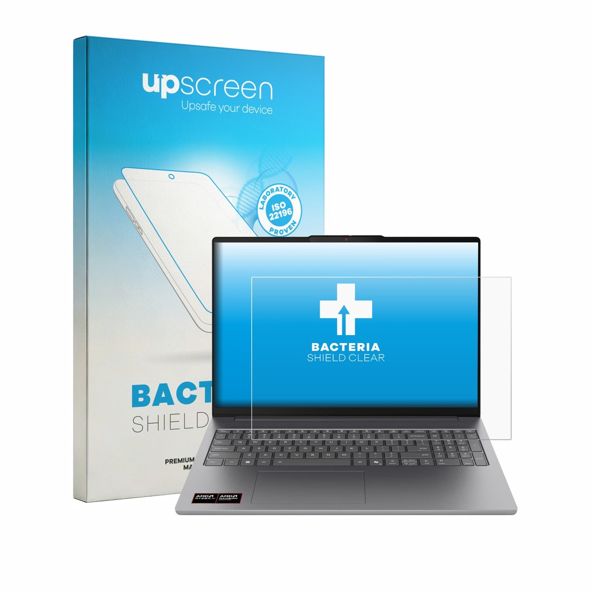 upscreen - Screenprotector voor Lenovo IdeaPad Slim 5a Gen 11 16" - Folie Beschermfolie transparant antibacterieel