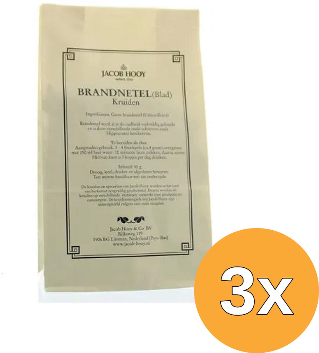 3x Jacob Hooy Brandnetelblad Thee (50 gr)