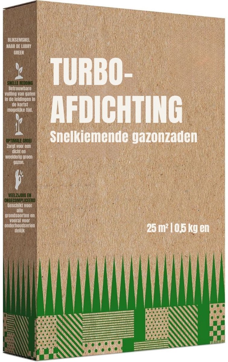 KIRA® Graszaad - Snelkiemend Graszaad Speelgazon & Schaduw - Graszaad Herstel voor Kale Plekken - Bruin - 28cm x 19cm x 6cm