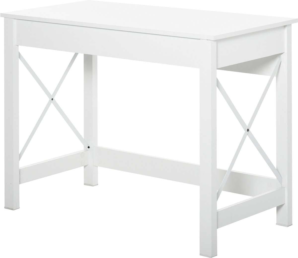 Bureautafel - Moderne stijl - Versterkt X-vormig frame - 105 x 50 x 76 cm - Wit