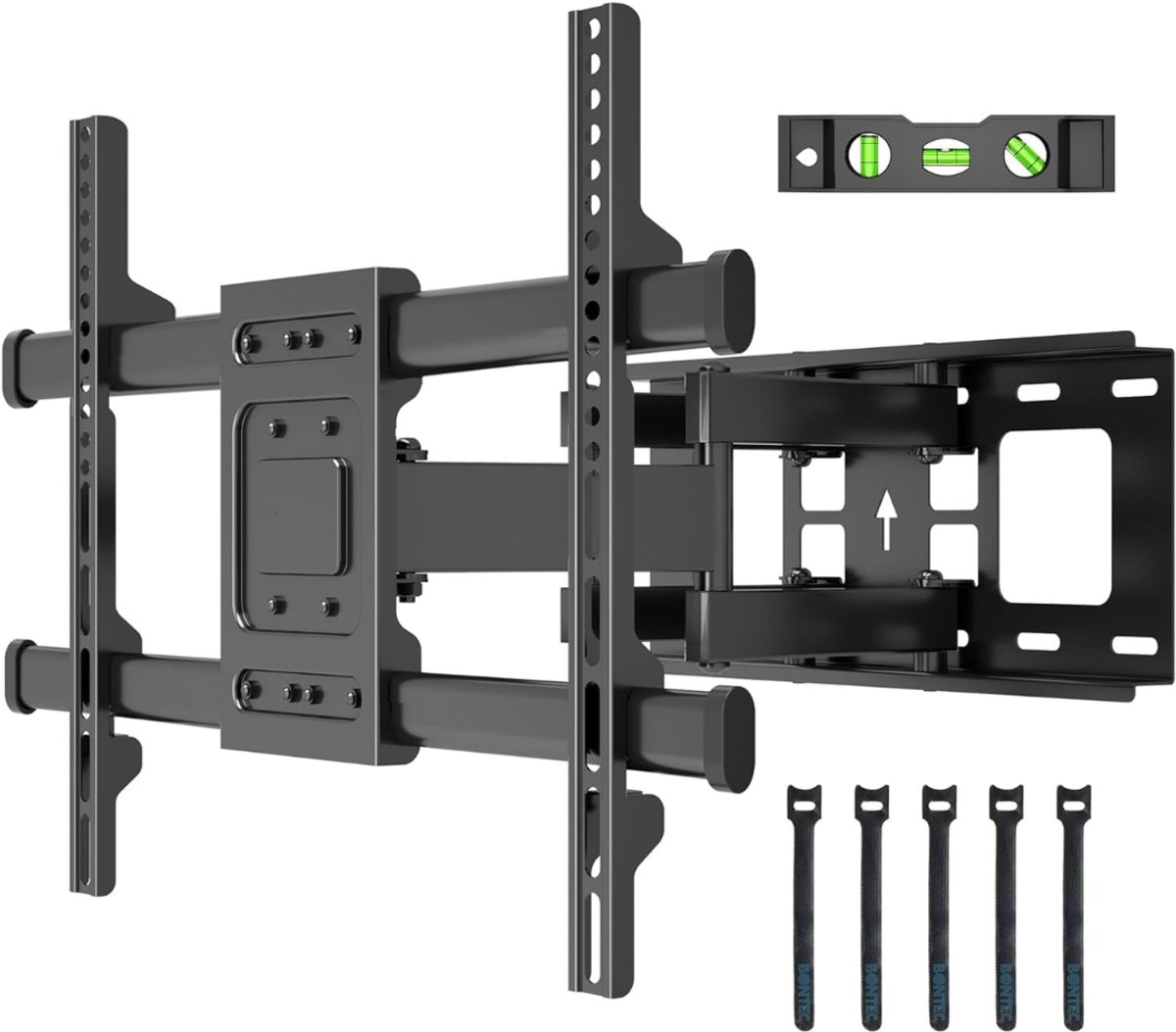 KIRA® TV Beugel - 60kg - Flexibele Televisie Beugel - TV Beugel Draaibaar en Kantelbaar - Zwart - 67cm x 42cm x 6cm