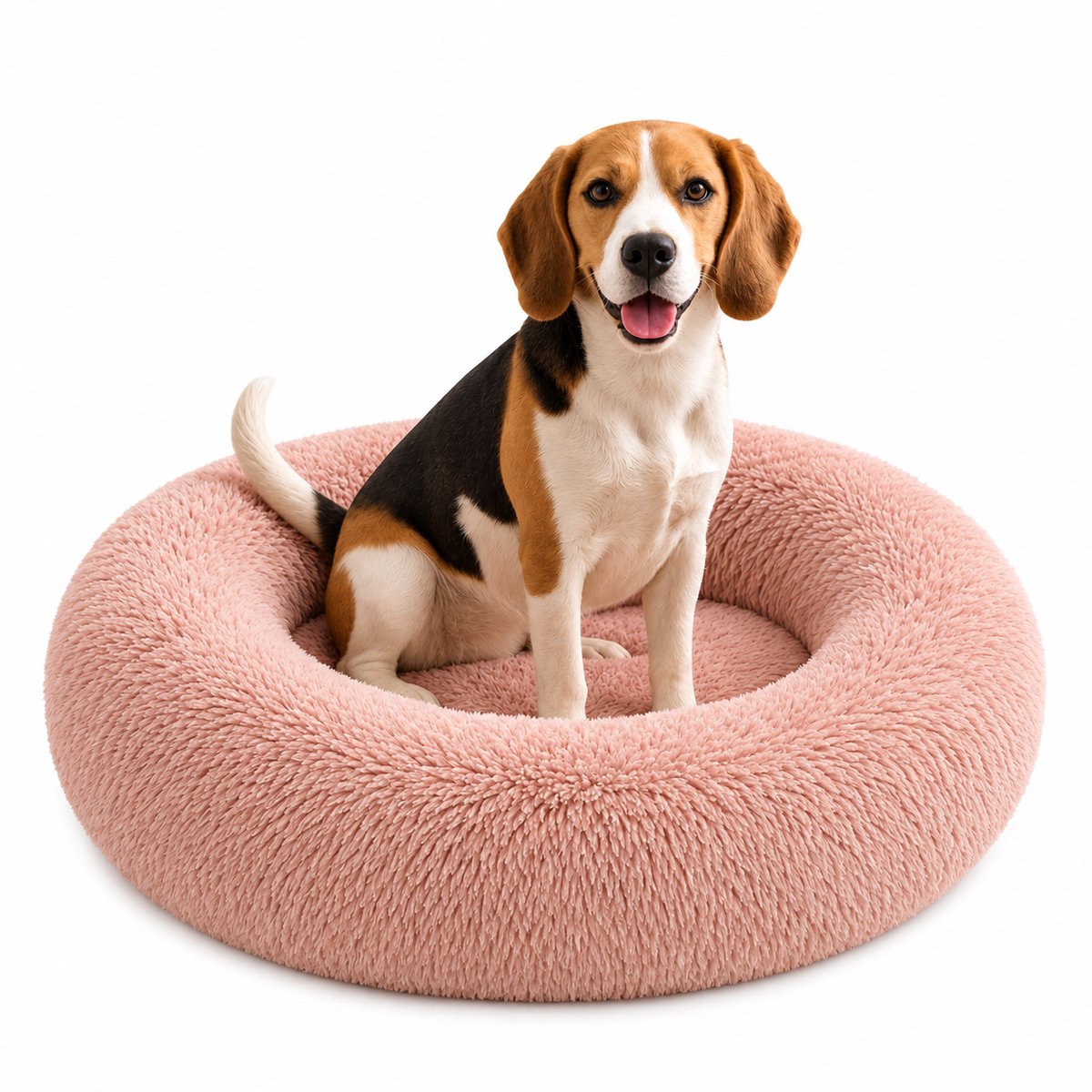 belviona Donut hondenbed, zacht hondenmand, comfortabel & antislip Ø80 cm oudroze