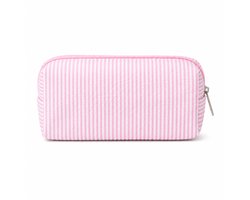 Ulisem - Pennenetui - Klein Etui voor Pennen & Potloden - Gestreepte Pennenzak voor Dames - School, Kantoor & Reizen - roze