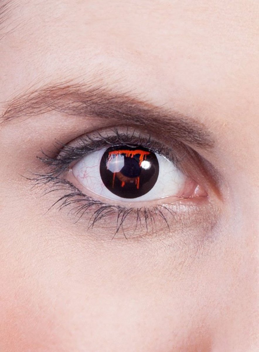 Bloedend Oog Zwart Contactlens Met Sterkte