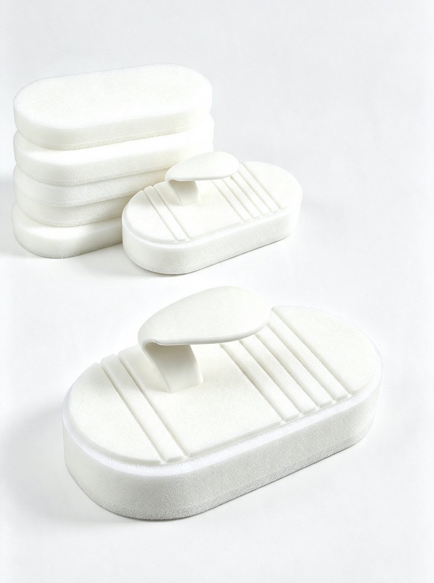 Namajunas - 6-stuks Schoonmaaksponzen - Opvouwbaar - Met handvat - Afwasborstel Navulling - Magic Sponges - Scrubpad voor bubbelbad - voor Vet, Vuil en Kalkaanslag - Schuursponsjes - Multifunctioneel - Herbruikbaar - voor badkamers en keukens