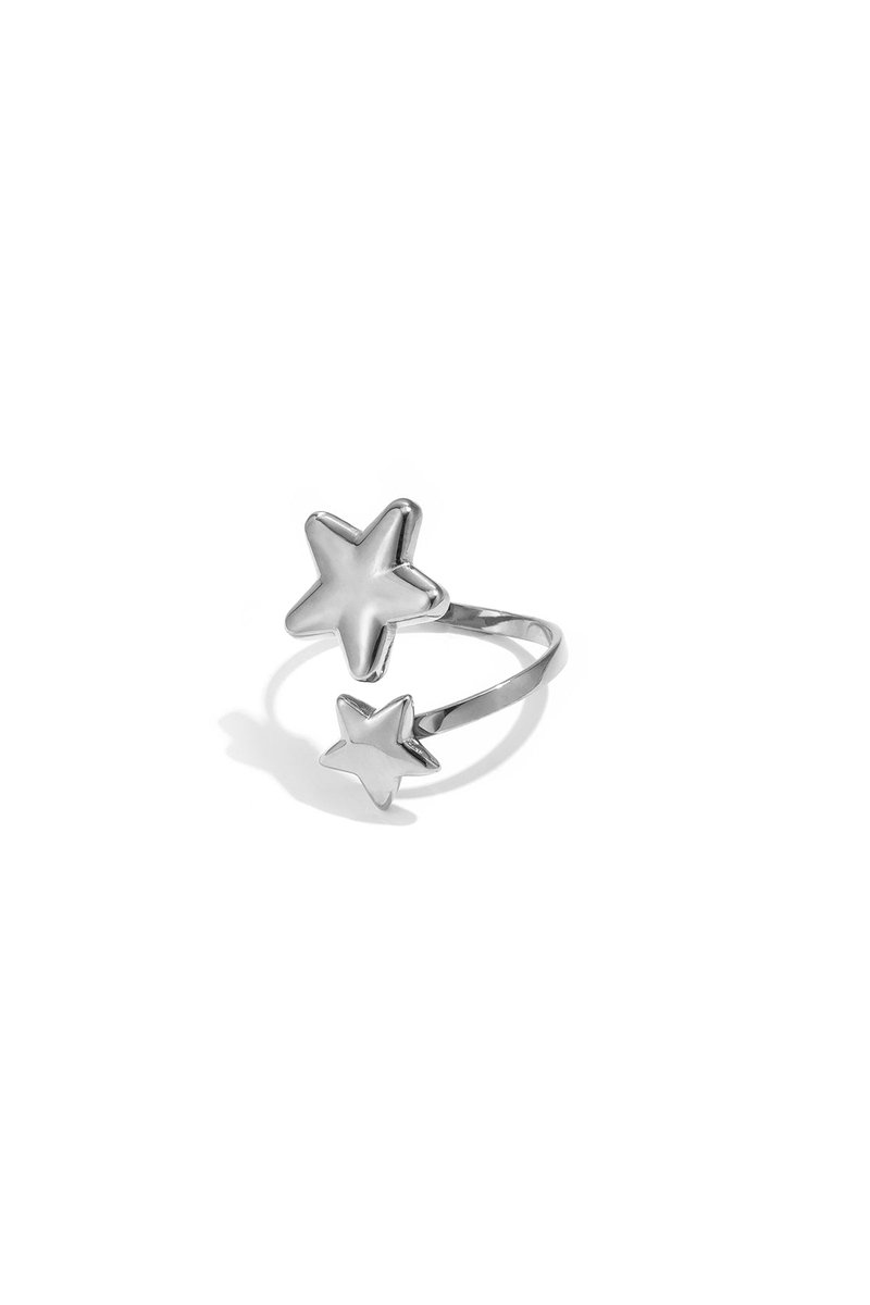 Nova - Ster Ring - Stainless Steel - - Zilver
