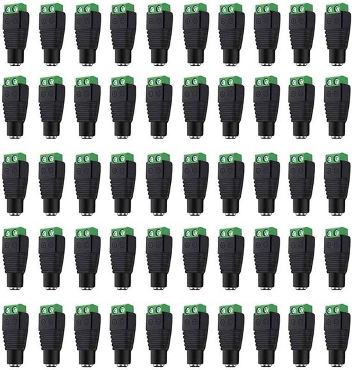 Universele DC-voeding jack-connector adapter - CCTV-camera compatibel - Vrouwelijk 2,1×5,5 mm - Geschikt voor bewakingscamera's - Zwart