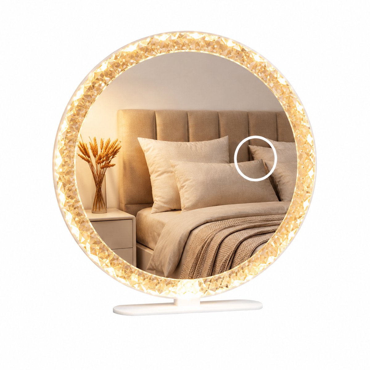 House Of Atelier - Make-Up Spiegel - Cosmetische Spiegel - LED Verlichting - Dimfunctie - 10x Vergroting - Draaibaar - 42 cm