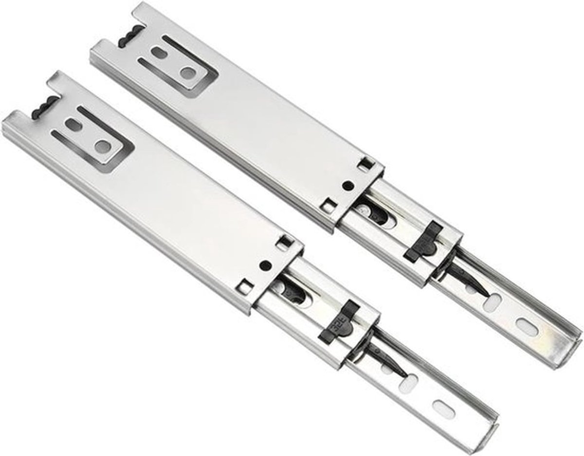 - Ladegeleiders - Mini - Soft Close - Geleiderail - Kogellager - Meubelen - Geschikt voor - Kastmeubels - Zijmontage Ladegeleider 2 Stuks 5 inch Volledig Uittrekbaar - Geleiderail voor Meubelkasten