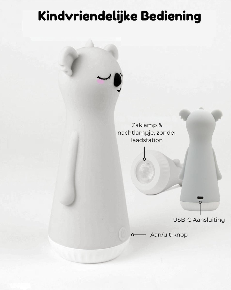 Koala zaklamp en nachtlampje 2-in-1 – een vertrouwd lichtje voor onderweg en bij het slapengaan