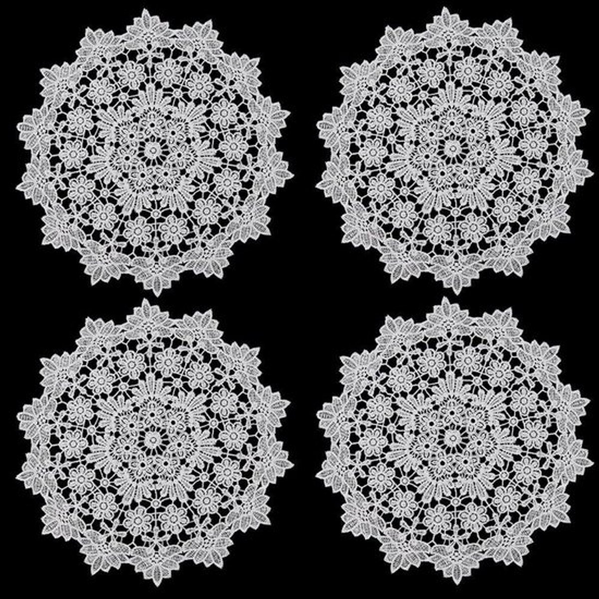 - Ronde Gehaakte Kleedjes - Vintage Handgemaakte - 35 cm - Onderzetters - Beker Vaas Placemats - Gehaakt Gehaakt Kant Kleedje - Tafeldecoratie voor Bruiloft Theekransje Eetkamer - Geschikt voor 4 stuks - Bruin