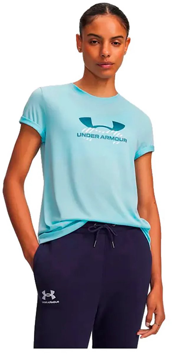 Under Armour Tech Branded T-shirt Met Korte Mouwen Blauw XS Vrouw