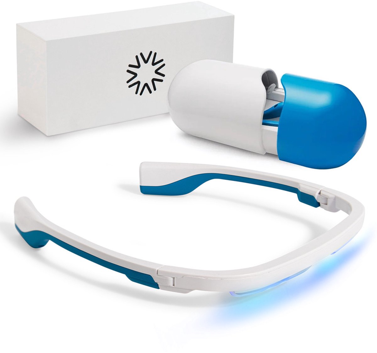 Bol.com AYOlite lichttherapiebril - Vergelijkbaar met de krachtigste daglichtlampen - 470 nm blauw-turquoise licht - 250 µW/cm² ... aanbieding