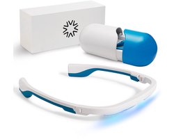 AYOlite lichttherapiebril - Vergelijkbaar met de krachtigste daglichtlampen - 470 nm blauw-turquoise licht - 250 µW/cm² - Inclusief bioritme-app - Aantoonbaar veilig getest voor de ogen - Gebruikt in 20+ wetenschappelijke studies