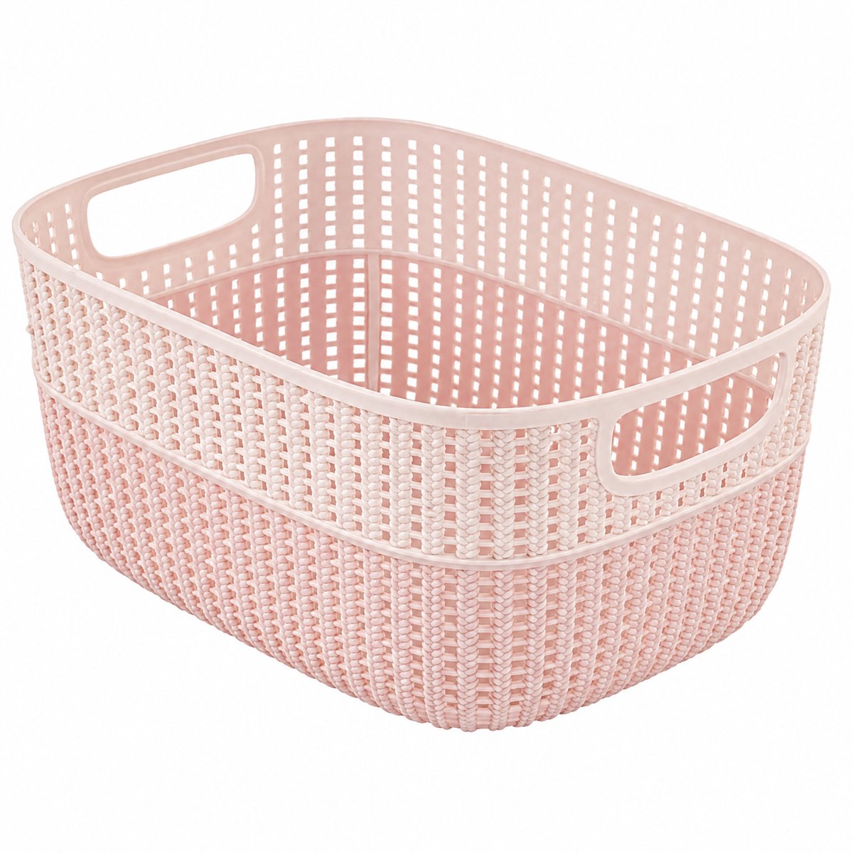 BOECK opbergmand en wasmand 15 Liter – Kleine Wasmand met Handgrepen – Kunststof Opbergmand – Roze