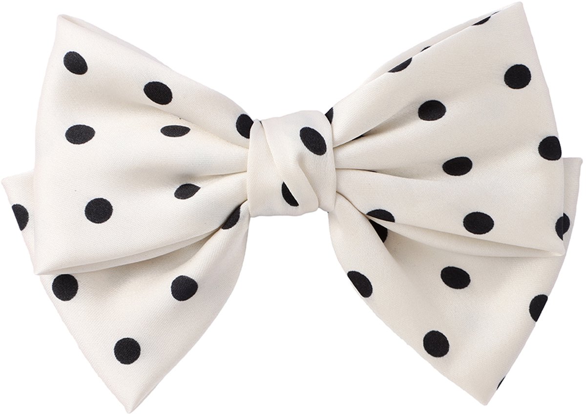 Emilie collection - Haarspeld - strik - satijn - polkadots - wit