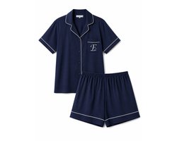 Emilie collection - Pyjama - shortama - Marineblauw - Pyjamaset