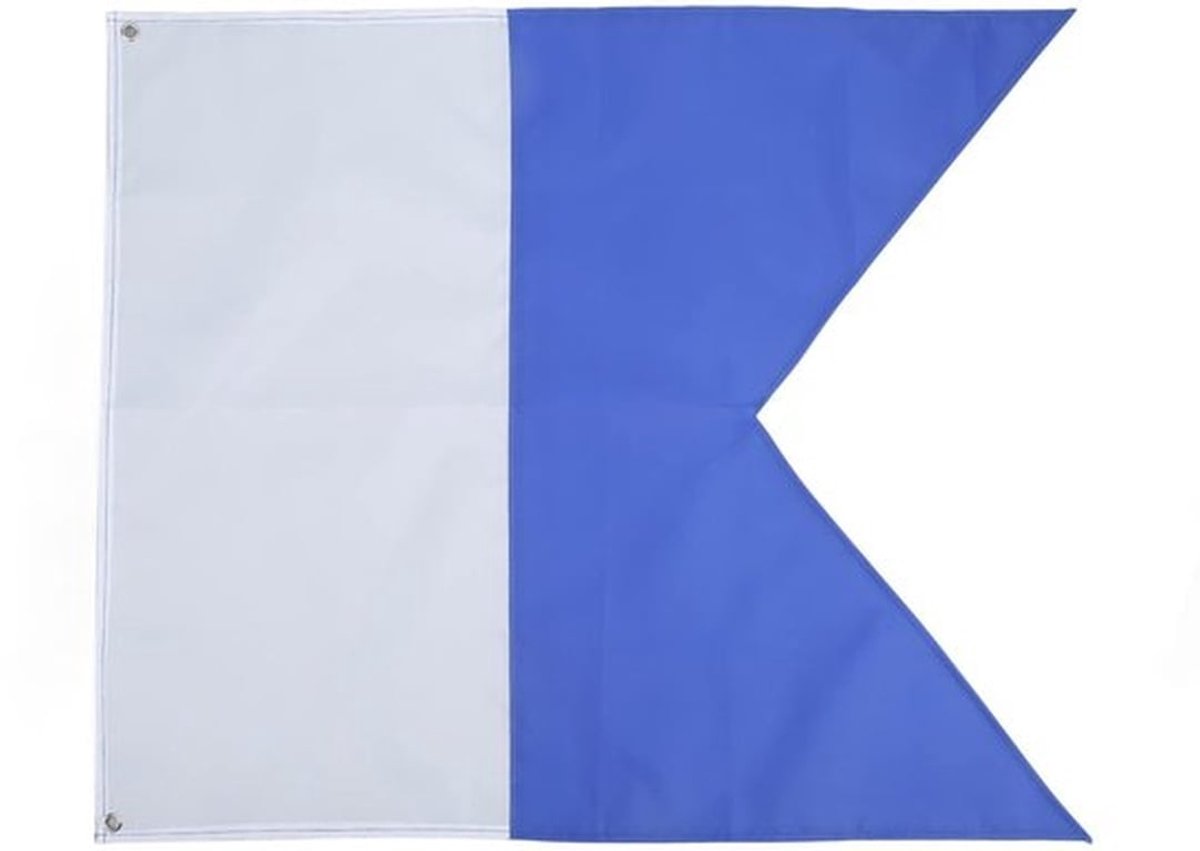 Duikvlag Blauw/Wit - Polyester Vlag - 27,6x23,6 Inch - Universele Bootvlag - Duikmarkering - Eenvoudig te Monteren - Duikvlaggen