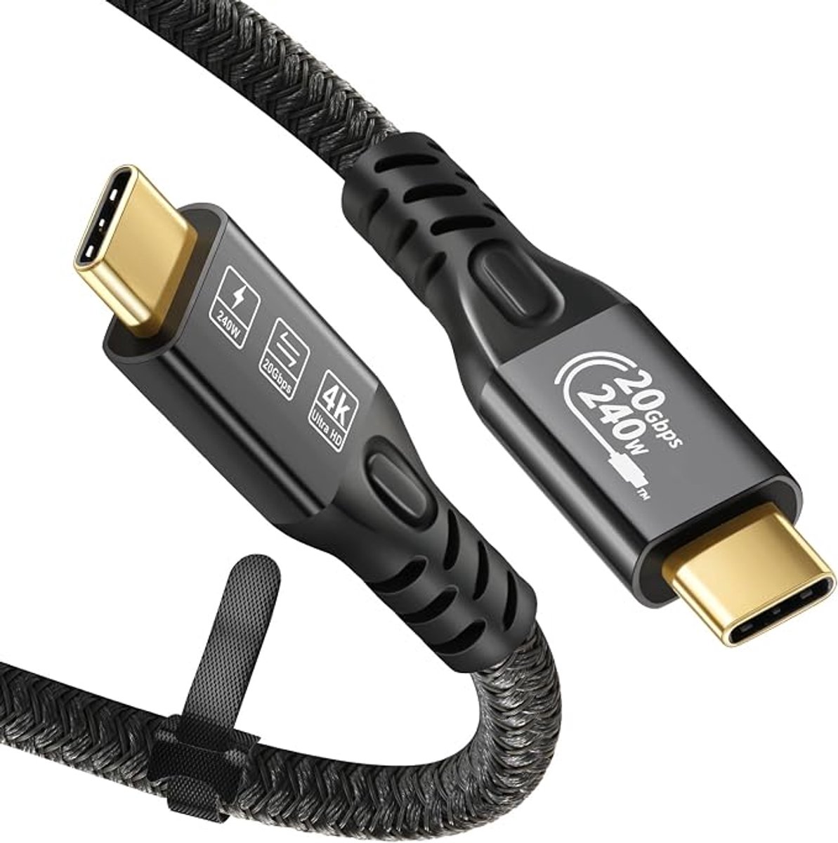 USB-C 3.2 Gen 2 Verlengkabel 1 m, 240W, 20Gbps, 4K Video, 5A Snelladen voor Laptop, PC en Smartphone