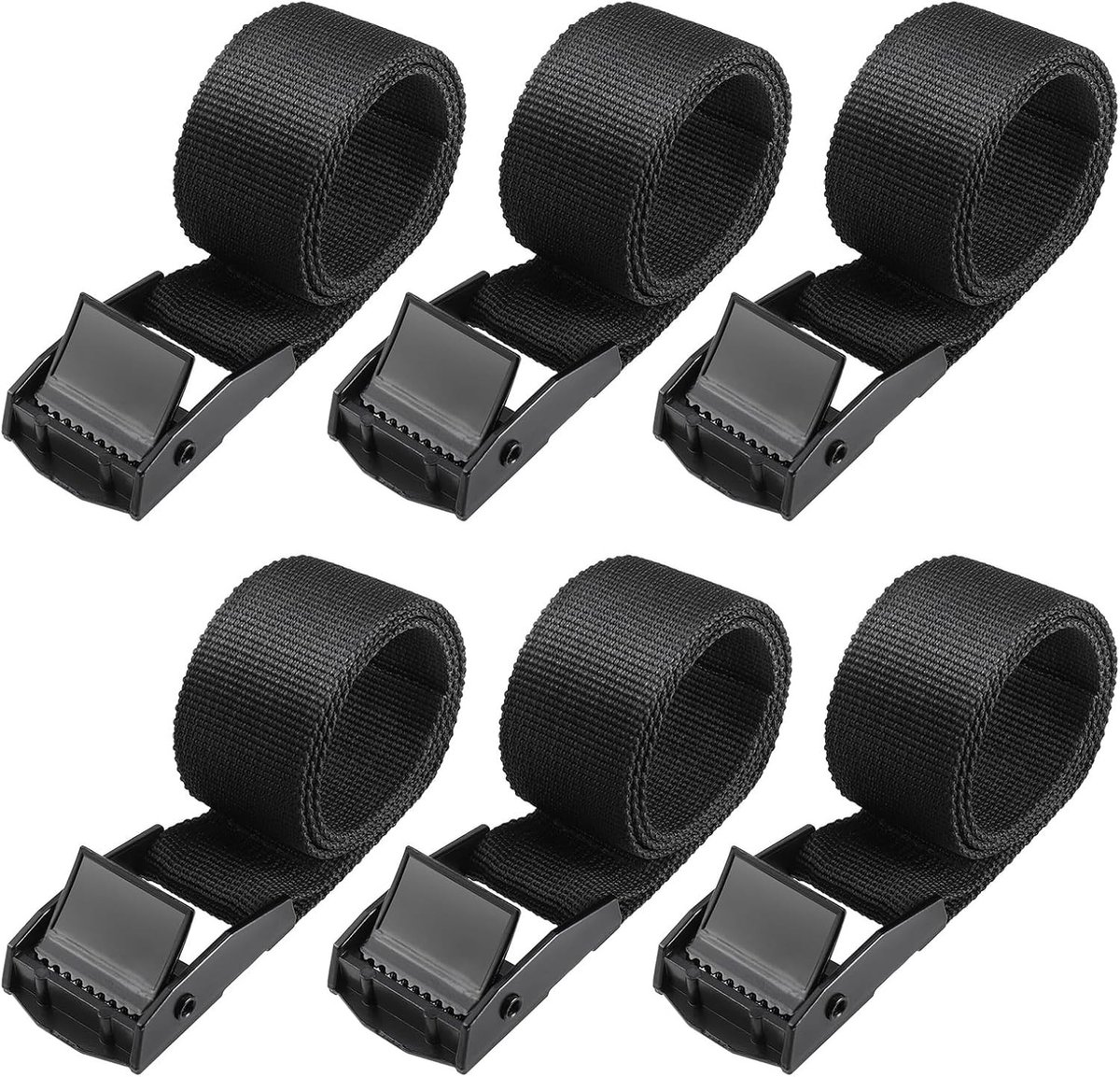 6 Stuks Korte Ratchet Straps, Verstelbare Spankabels met Snelsluiting, Stevige Spanbanden voor Motoren, Fietsen en Bagage (40 * 2.5cm)