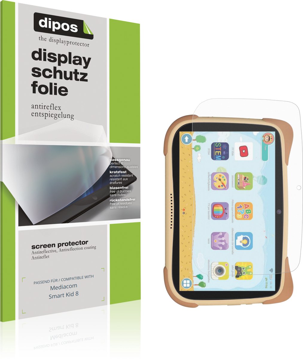 dipos – 2x Matte Beschermfolie geschikt voor Mediacom Smart Kid 8 | Krasbestendige & antireflecterende Screenprotector Ultra-Thin