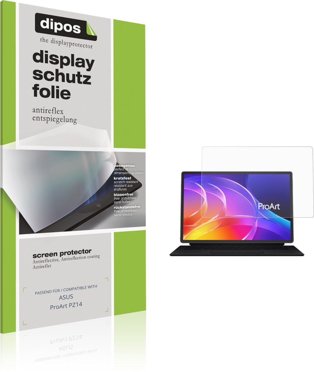 dipos – 2x Matte Beschermfolie geschikt voor ASUS ProArt PZ14 | Krasbestendige & antireflecterende Screenprotector Ultra-Thin